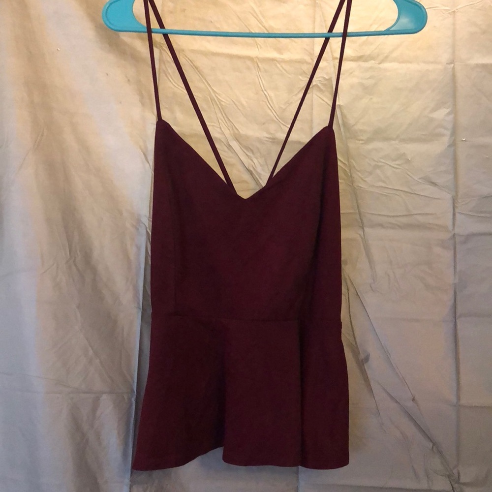 Charlotte Russe criss cross tank blouse